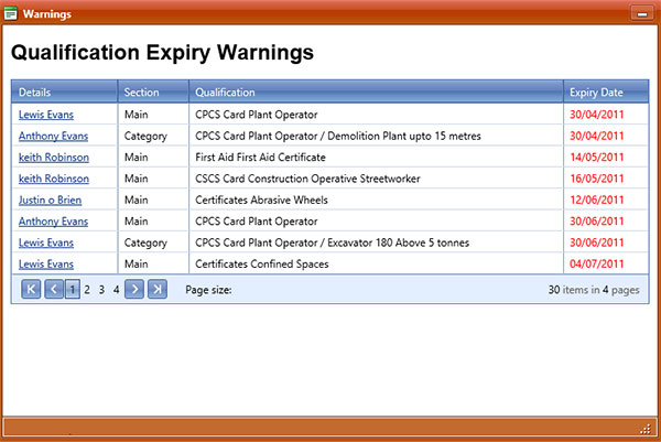 Pimss Features - Warning System